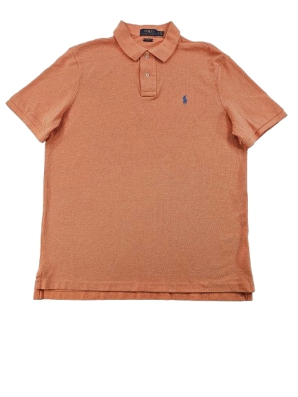 Polo Ralph Lauren Classic Fit Polo Men's L Orange Short Sleeve Blue Logo Shirt